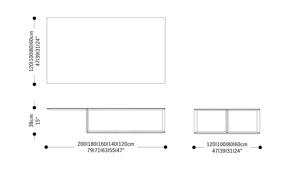 Image of the main dimensions of the product